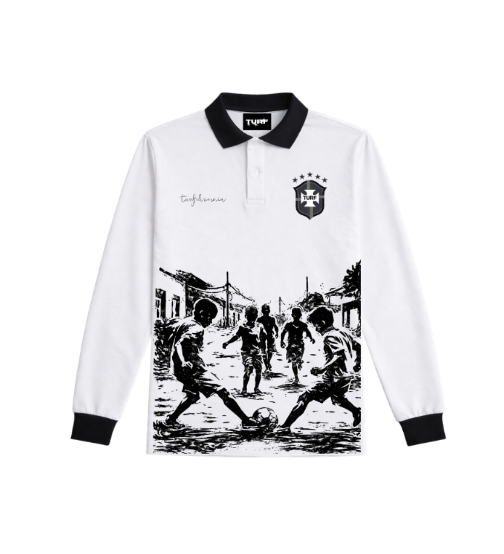 Polo Manga Comprida Branca