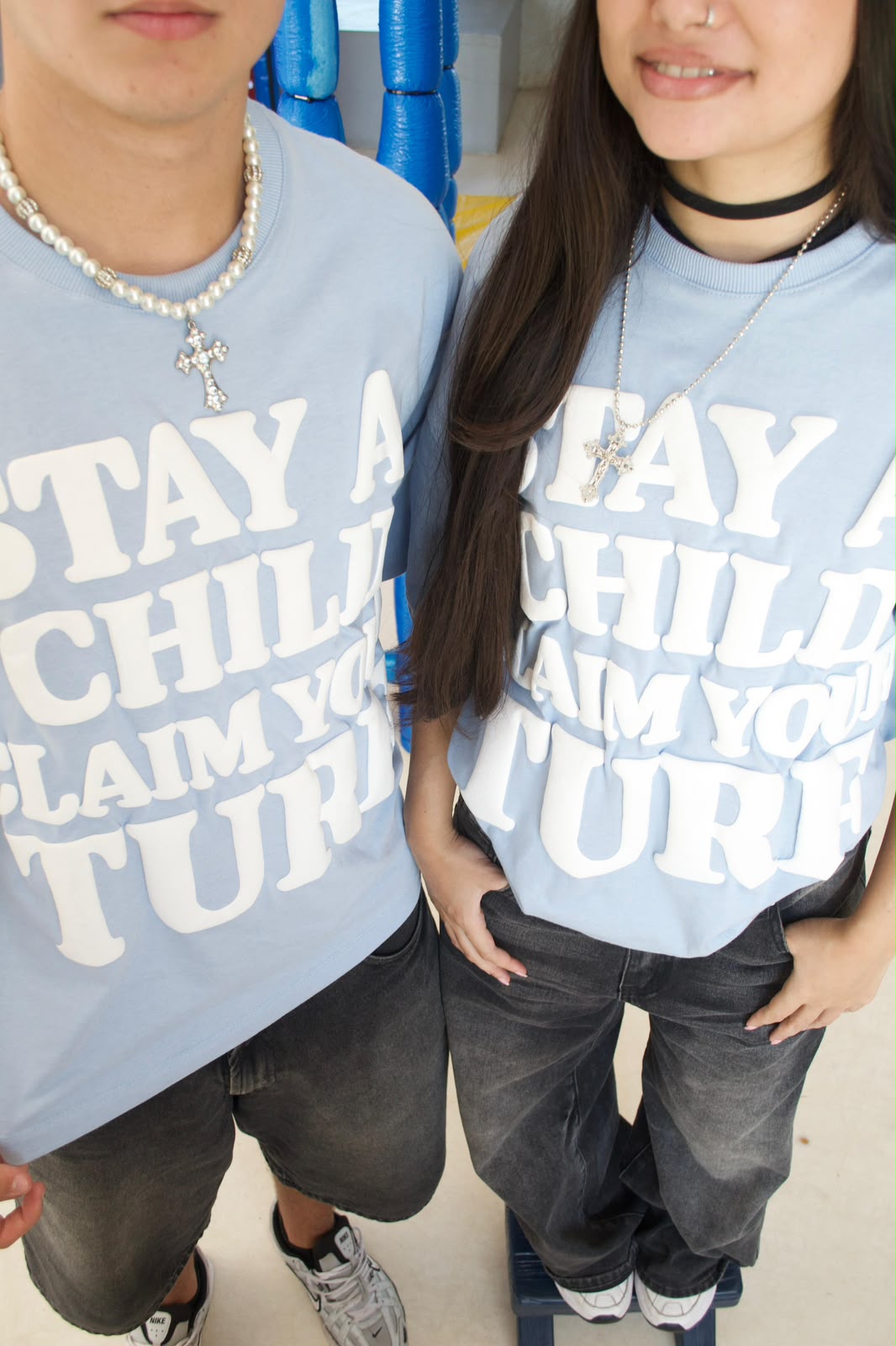 Camiseta Azul "Stay'